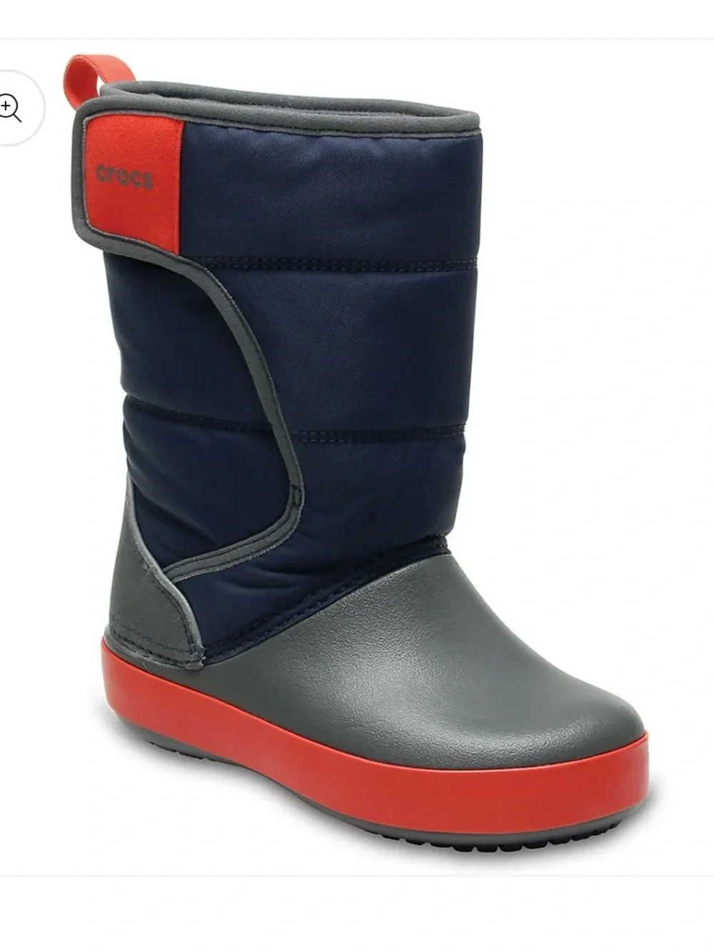 Crocs LodgePoint Kids Snow Boots Navy Slate Gray Winter Waterproof Size C8